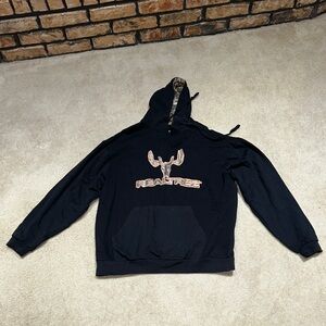 Realtree Men's Black Hoodie with Orange/Green Graphic